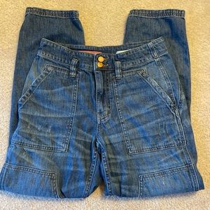 Anthropologie jean/cargos, small/medium, super comfortable, dark wash